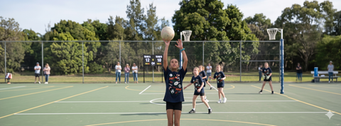 After school sports two children holding rugby balls